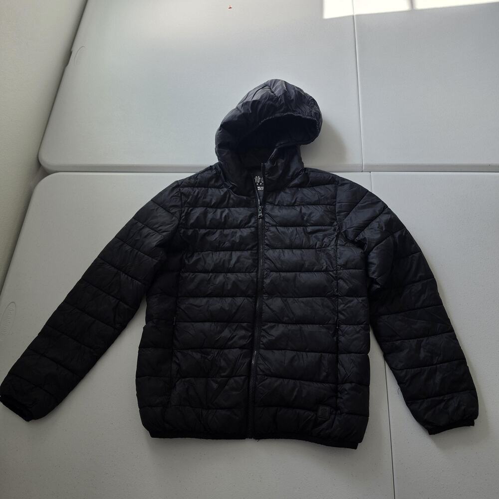 Totto Jacket Kids 11-12Y Black Quilted Puffer Hooded Zip Warm Winter Coat